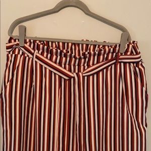 Pleated Elastic Waist w/ tie Palazzo Pants